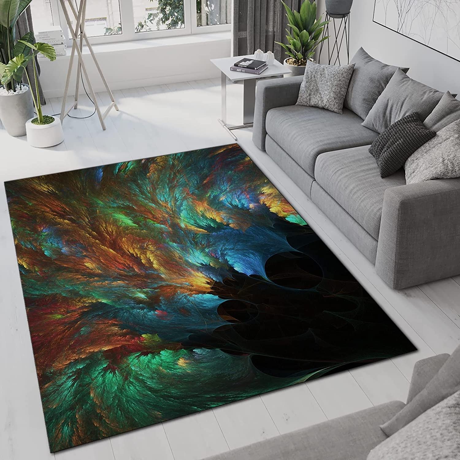 Mysterious Romantic Fantasy Smoke Art Area Rugs - Indoor Non-Slip Kids Rugs for Personalized Kitchen Doormat Home Décor - Image 2