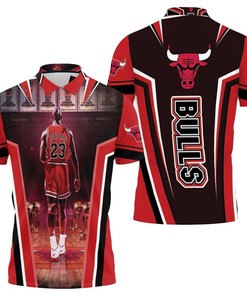 NBA Chicago Bulls Michael Jordan All Over Print Polo Shirt with Breathable Fabric
