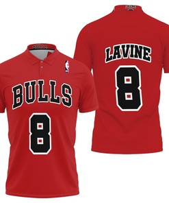 NBA Chicago Bulls Zach Lavine Red Jersey Style 3D All Over Print Polo Shirt