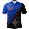 NCAA Boise State Broncos Blue and Black Celtic Patterned Polo Shirt with Custom Text Option