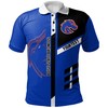 NCAA Boise State Broncos Blue and Black Custom Text Polo Shirt