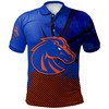 NCAA Boise State Broncos Blue and Orange Grunge Pattern Custom Text Number Polo Shirt