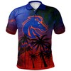 NCAA Boise State Broncos Orange and Blue Coconut Tree Grunge Polo Shirt