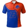 NCAA Boise State Broncos Orange and Blue Curve Custom Text Number Polo Shirt