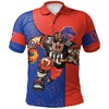 NCAA Boise State Broncos Orange and Blue Custom Number Polo Shirt