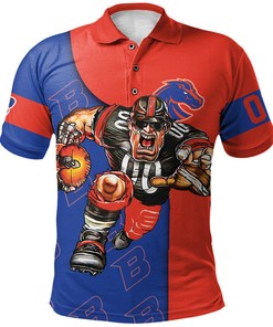 NCAA Boise State Broncos Orange and Blue Custom Number Polo Shirt