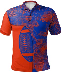 NCAA Boise State Broncos Orange and Blue Graffiti Spray Polo Shirt