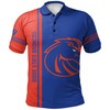 NCAA Boise State Broncos Orange and Blue Half Style Custom Text Number Polo Shirt