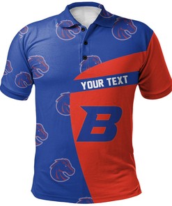 NCAA Boise State Broncos Orange and Blue Special Custom Text Polo Shirt