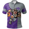 NCAA Kansas State Wildcats Custom Number Purple and Silver Mascot Polo Shirt
