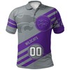 NCAA Kansas State Wildcats Custom Number Silver and Purple Polo Shirt