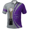 NCAA Kansas State Wildcats Custom Text Champions Polo Shirt in Purple and Black
