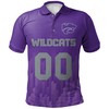 NCAA Kansas State Wildcats Custom Text Number Purple Ombre Polo Shirt
