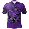 NCAA Kansas State Wildcats Custom Text Number Purple and Silver Polo Shirt Version 4