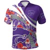NCAA Kansas State Wildcats Purple Hibiscus Flower Patterned Polo Shirt