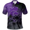 NCAA Kansas State Wildcats Purple and Coconut Tree Patterned Polo Shirt