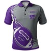 NCAA Kansas State Wildcats Purple and Silver Flame Ball Polo Shirt