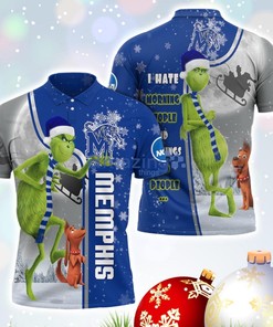 NCAA Memphis Tigers Christmas Polo Shirt with The Grinch Design