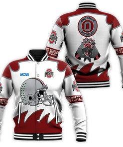 NCAA Ohio State Buckeyes 3D Baseball Jacket All Over Print Polo Shirt with Custom Text and Jersey Options