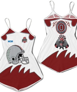 NCAA Ohio State Buckeyes 3D Jersey Romper Polo Shirt with Custom Text and All Over Print Options