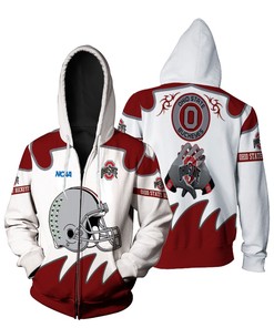 NCAA Ohio State Buckeyes 3D Zip Hoodie All Over Print Polo Shirt with Custom Text and Jersey Options