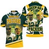 NFL 2020 Season Champion Green Bay Packers Aaron Rodgers 12 and Brett Favre 4 3D Designed Polo Shirt with All Over Print