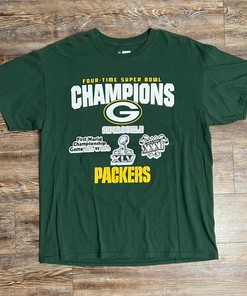 NFL Green Bay Packers 4X Time Super Bowl Champions Sweatshirt T-shirt Ideal Gift for NFL Fans