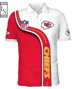 NFL Kansas City Chiefs All Over Print Polo Shirt - With Polo Collar - Perfect for Athleisure Wear
