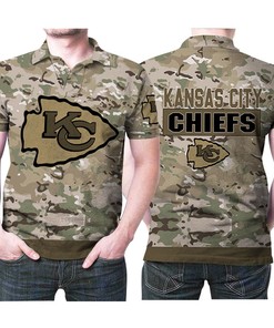 NFL Kansas City Chiefs Logo Camouflage 3D Allover Polo Shirt - Breathable Fabric - Perfect Gift for Chiefs Fans
