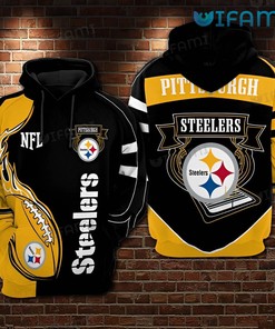NFL Pittsburgh Steelers Football Yellow Logo 3D Hoodie for Fans