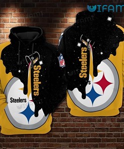 NFL Pittsburgh Steelers Melting Pattern Logo 3D Hoodie for Fans
