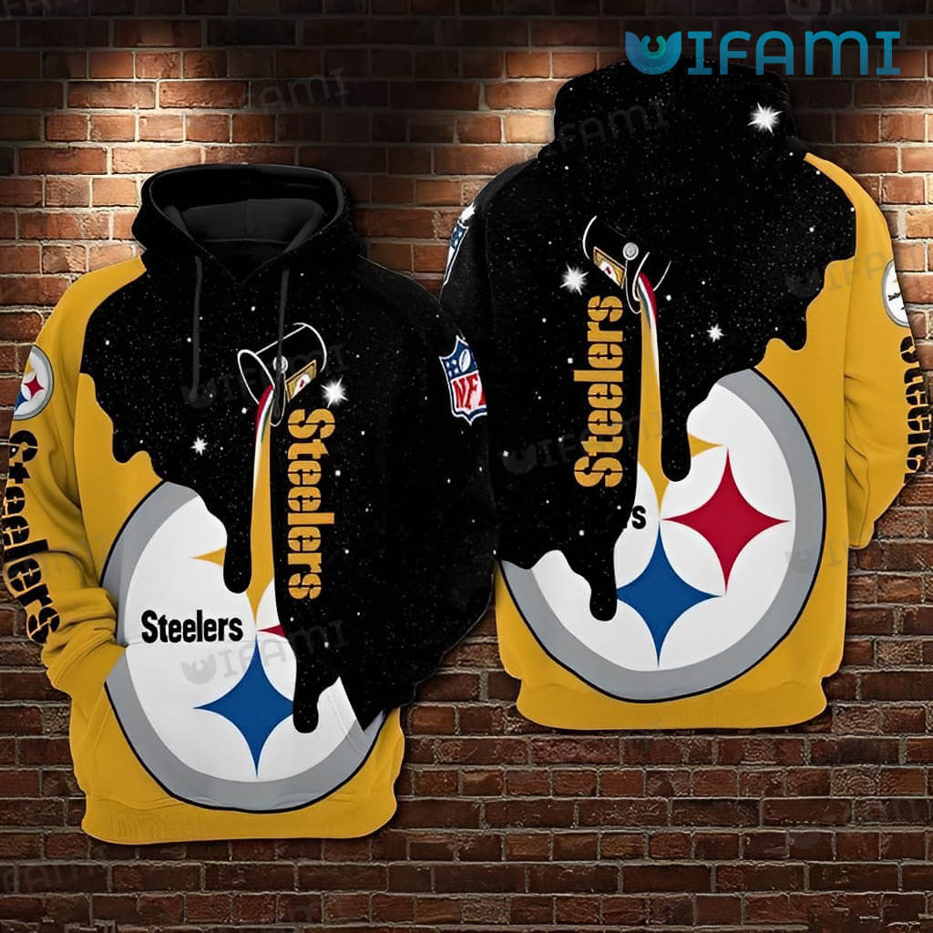 NFL Pittsburgh Steelers Melting Pattern Logo 3D Hoodie for Fans