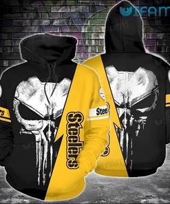 NFL Pittsburgh Steelers Punisher Skull All Over Print 3D Hoodie