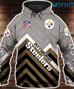 NFL Pittsburgh Steelers Stripe Pattern Logo Hoodie 3D for Fans