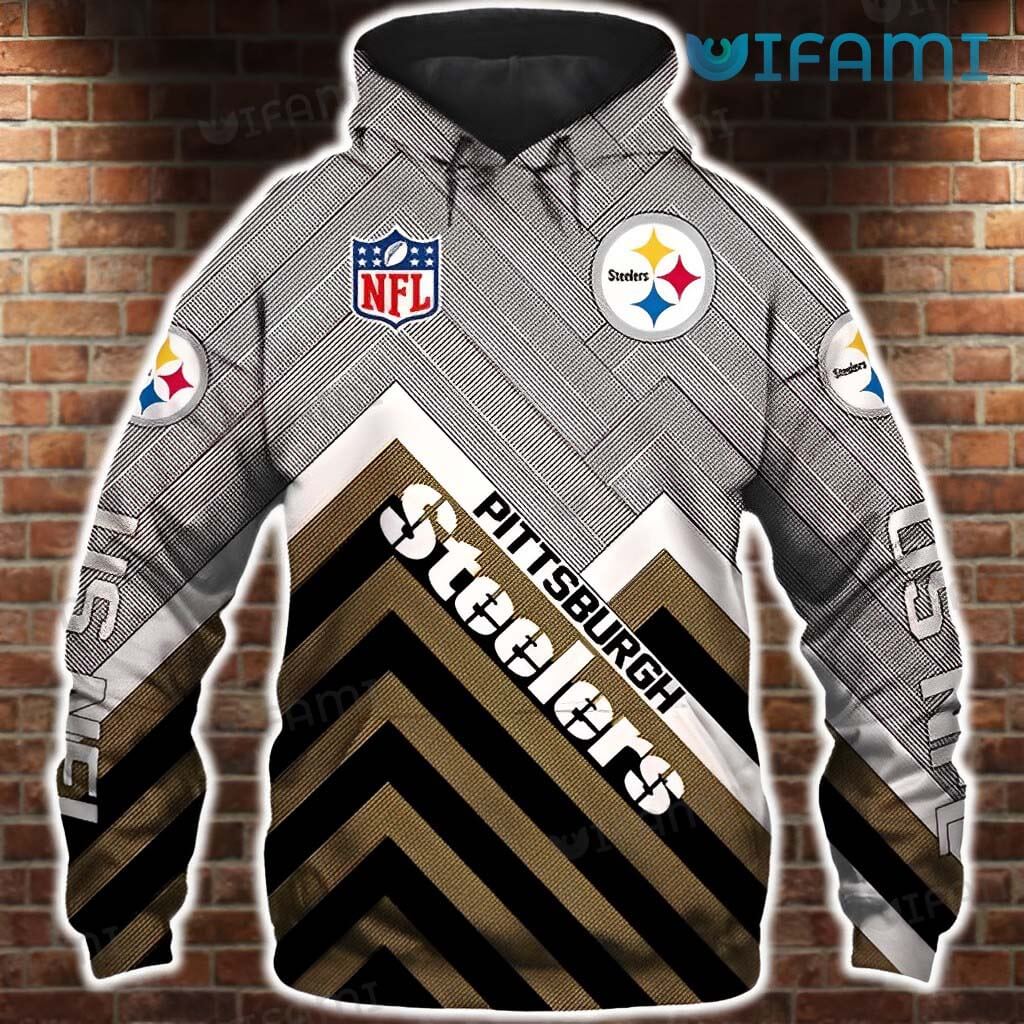 NFL Pittsburgh Steelers Stripe Pattern Logo Hoodie 3D for Fans