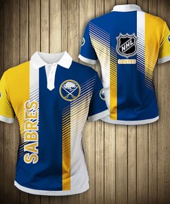NHL Buffalo Sabres Blue Gold Breathable Athleisure Design Polo Shirt
