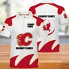 NHL Calgary Flames 3D Printed Breathable Fabric Athleisure Summer Top Polo Shirt