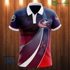 NHL Columbus Blue Jackets Red Blue Curve Concepts - Breathable Fabric Athleisure Polo Shirt