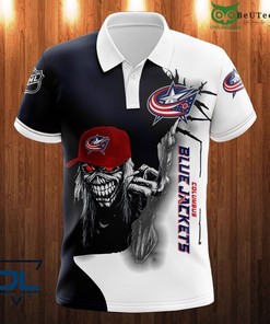 NHL Columbus Blue Jackets Ultra Death - Breathable Fabric Polo Shirt for Athleisure