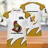 NHL Ottawa Senators 3D Printed Breathable Fabric Athleisure Summer Top Polo Shirt