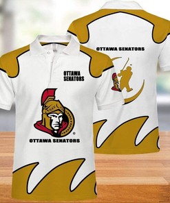 NHL Ottawa Senators 3D Printed Breathable Fabric Athleisure Summer Top Polo Shirt