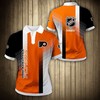 NHL Philadelphia Flyers Orange Black Stripes - Breathable Fabric Casual Summer Polo Shirt
