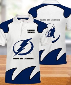 NHL Tampa Bay Lightning 3D Printed Breathable Fabric Athleisure Summer Top Polo Shirt