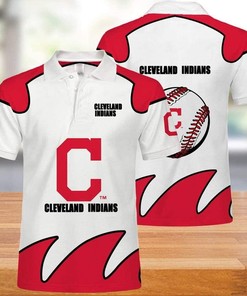 NRL Cleveland Indians 3D Printed Breathable Fabric Athleisure Summer Top Polo Shirt