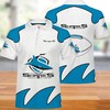 NRL Cronulla-Sutherland Sharks 3D Printed Breathable Fabric Athleisure Summer Top Polo Shirt