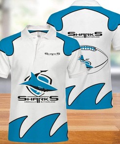 NRL Cronulla-Sutherland Sharks 3D Printed Breathable Fabric Athleisure Summer Top Polo Shirt