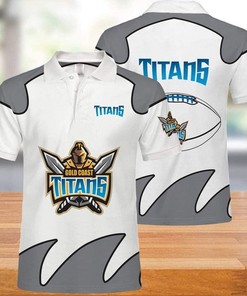 NRL Gold Coast Titans 3D Printed Breathable Fabric Athleisure Summer Top Polo Shirt