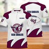 NRL Manly-Warringah Sea Eagles 3D Printed Breathable Fabric Athleisure Summer Top Polo Shirt