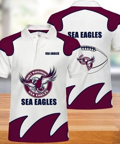 NRL Manly-Warringah Sea Eagles 3D Printed Breathable Fabric Athleisure Summer Top Polo Shirt