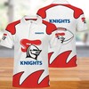 NRL Newcastle Knights 3D Printed Casual Summer Polo Shirt - Breathable Fabric Athleisure